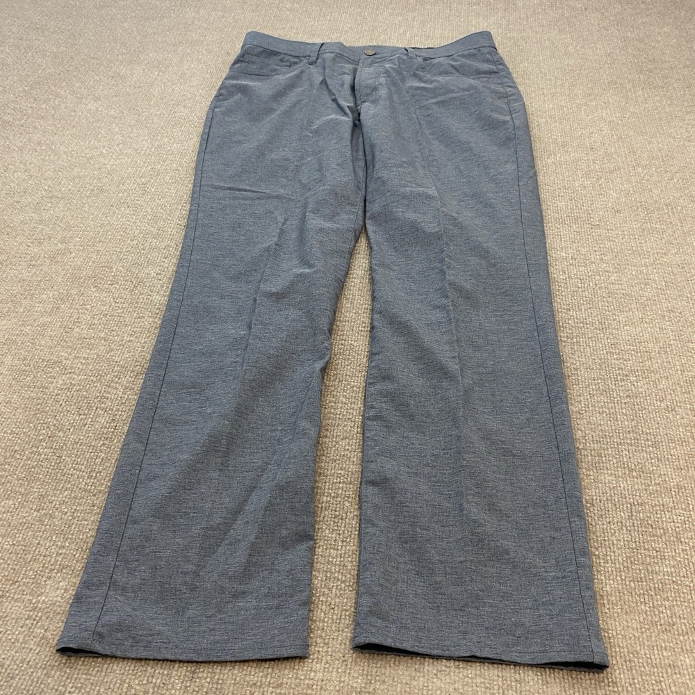 Dunning Pants Mens 32x30 Gray Microfiber Stretch Chino Casual Golf Pockets
